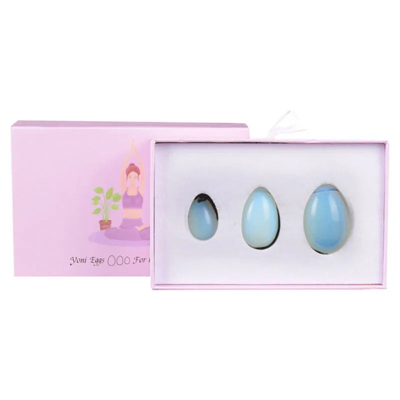Rose Quartz Yoni Egg Set with Jade and Obsidian – view 18