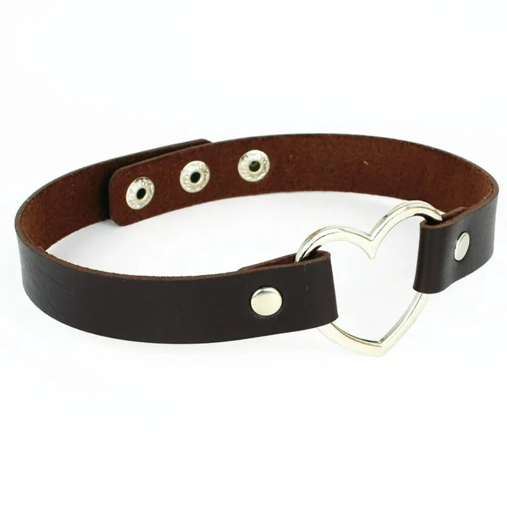 Heart Lock Choker with Key – Faux Leather, 8 Colours – view 31
