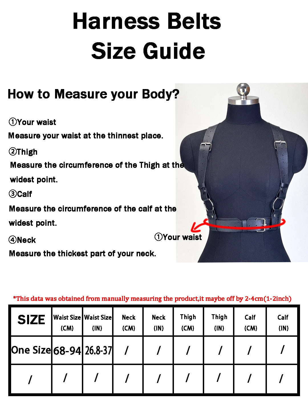 Leather Body Harness Set – Bra Harness and Leg Harness – view 7