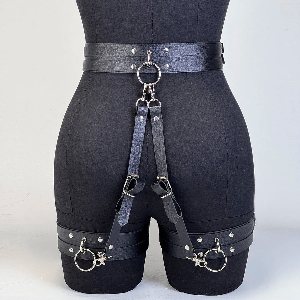 Leather Thigh Garter Harness – Leg Harness in 7 Styles – view 4