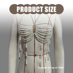 Pearl Halter Body Chain Top with Beaded Tassels – view 5