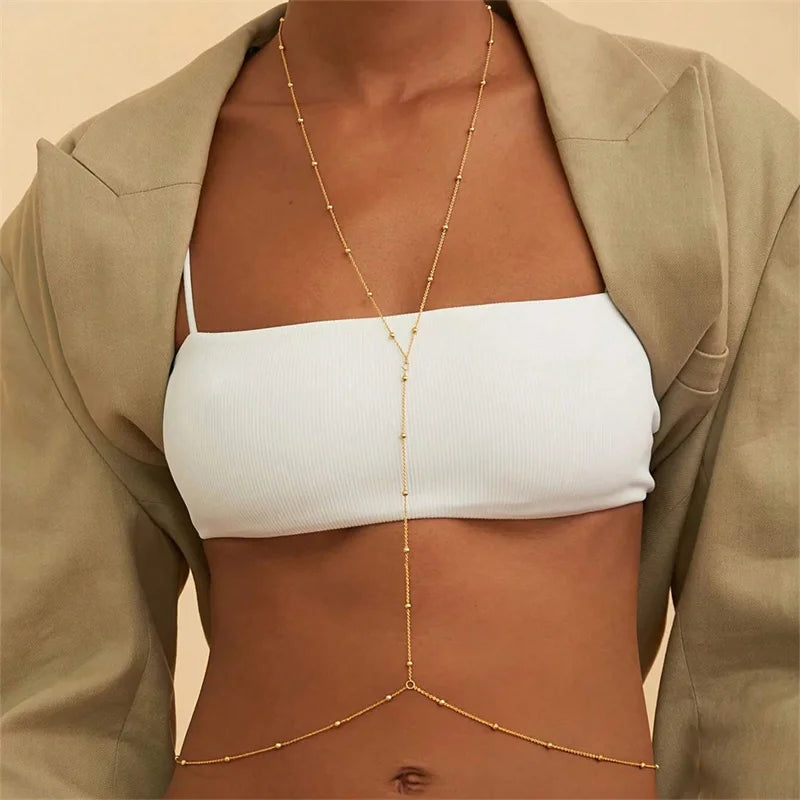 Rhinestone Back Chain Necklace – Backless Body Jewelry – view 24