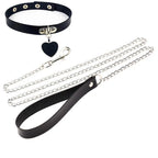 Heart Collar and Leash Set in Faux Leather – view 1
