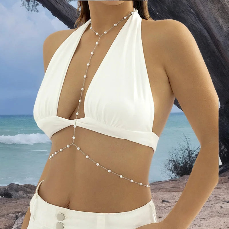 Rhinestone Back Chain Necklace – Backless Body Jewelry – view 21