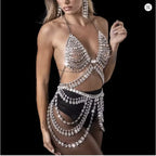 Rhinestone Bra and Skirt Chain – Full Crystal Set – view 6