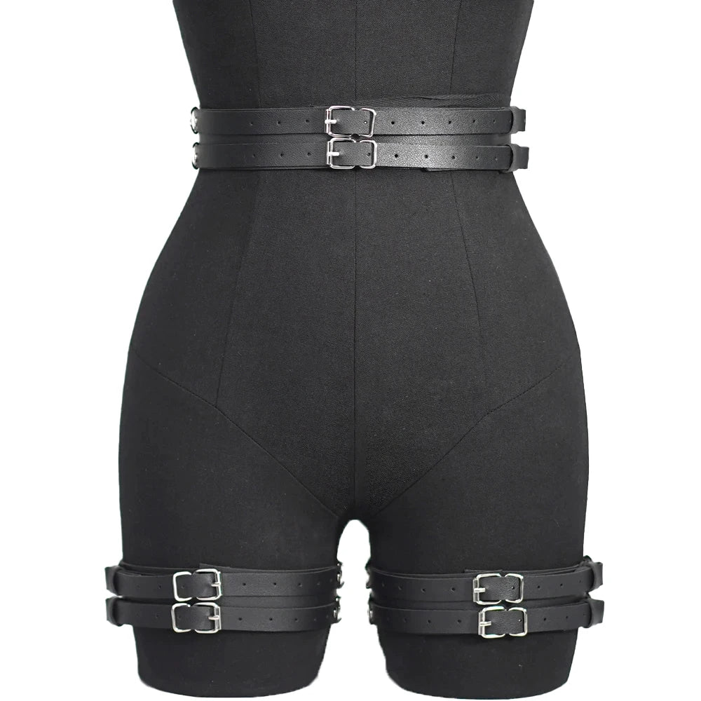 Leather Thigh Garter Harness – Leg Harness in 7 Styles – view 7