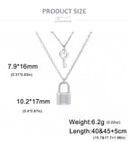 Padlock & Key Layered Choker Necklace – Stainless Steel – view 12