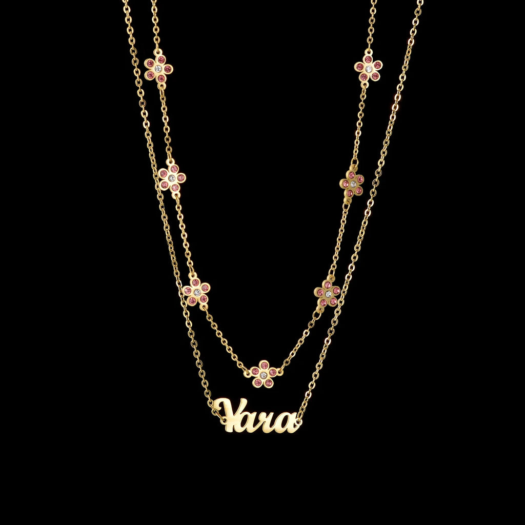 Personalized 2-Layer Waist Chain with Name and Zircon – view 25