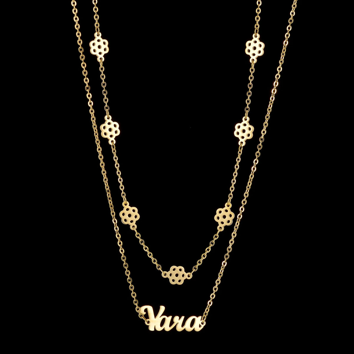 Personalized 2-Layer Waist Chain with Name and Zircon – view 20