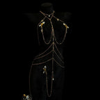 Rhinestone Body Chain Set with Collar and Nipple Clamps – view 5