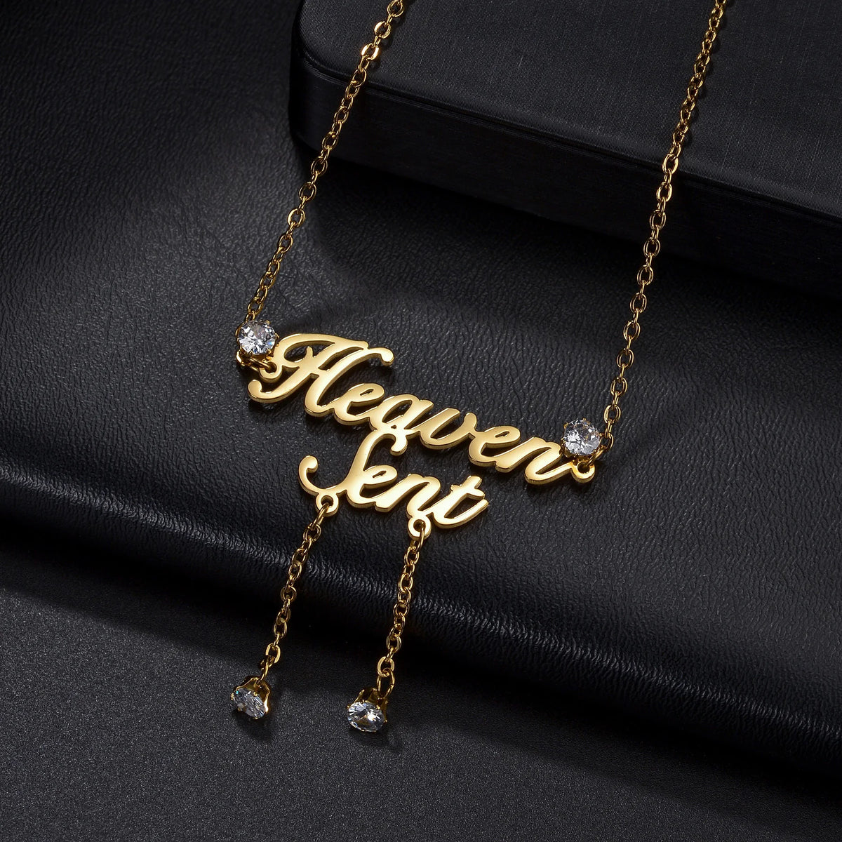 Personalized 2-Layer Waist Chain with Name and Zircon – view 5