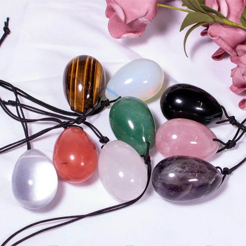 Rose Quartz Yoni Egg Set with Jade and Obsidian – view 7