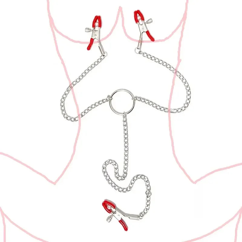 Y-Chain Nipple Clamps – Adjustable, Stainless Steel Chain – view 5