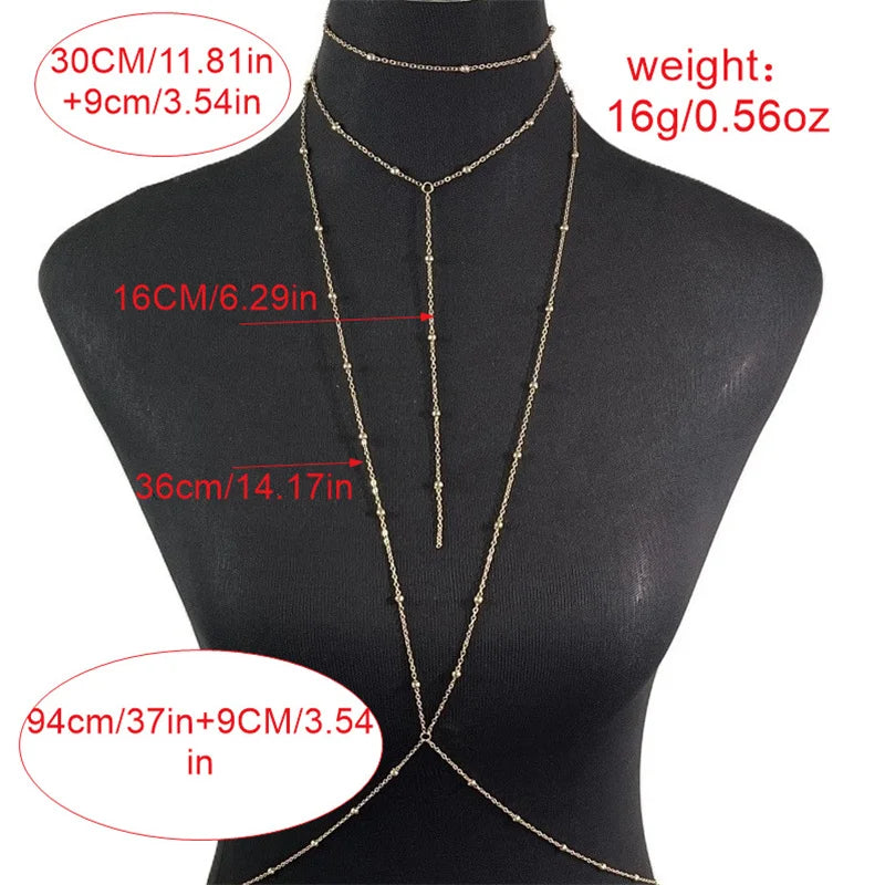 Rhinestone Back Chain Necklace – Backless Body Jewelry – view 26