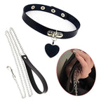 Heart Collar and Leash Set in Faux Leather – view 3
