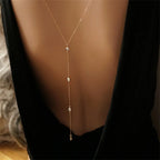 Rhinestone Back Chain Necklace – Backless Body Jewelry – view 5