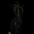 Rhinestone Body Chain Set with Collar and Nipple Clamps – view 9