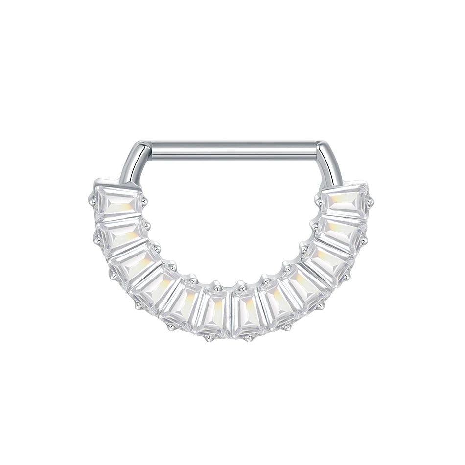 Titanium Nipple Shield Ring, 14G, with Cubic Zirconia – view 12