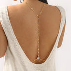 Rhinestone Back Chain Necklace – Backless Body Jewelry – view 2