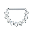 Titanium Nipple Shield Ring, 14G, with Cubic Zirconia – view 18