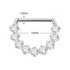 Titanium Nipple Shield Ring, 14G, with Cubic Zirconia – view 2
