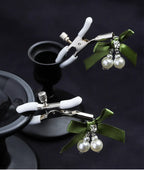 Pearl Bow Nipple Clamps with Small Bell – view 7