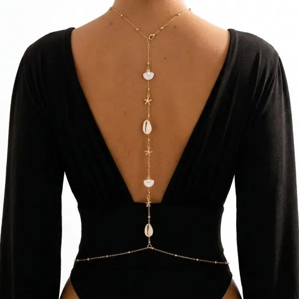 Rhinestone Back Chain Necklace – Backless Body Jewelry – view 36