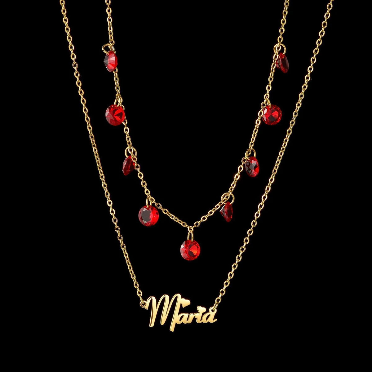 Personalized 2-Layer Waist Chain with Name and Zircon – view 16