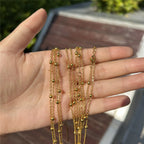 Multi-Layer Body Chain in Stainless Steel – Bead and Bar Links – view 10