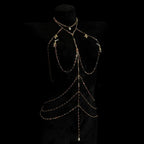 Rhinestone Body Chain Set with Collar and Nipple Clamps – view 11