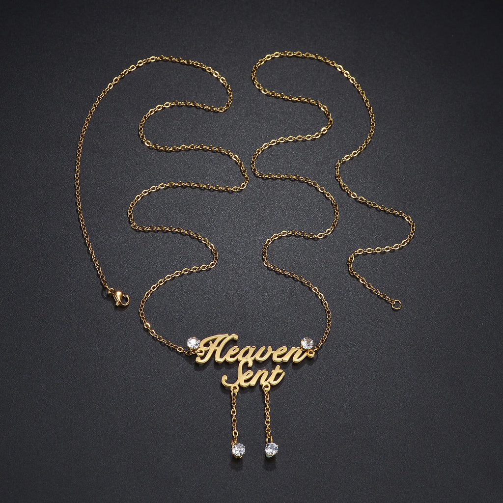 Personalized 2-Layer Waist Chain with Name and Zircon – view 10