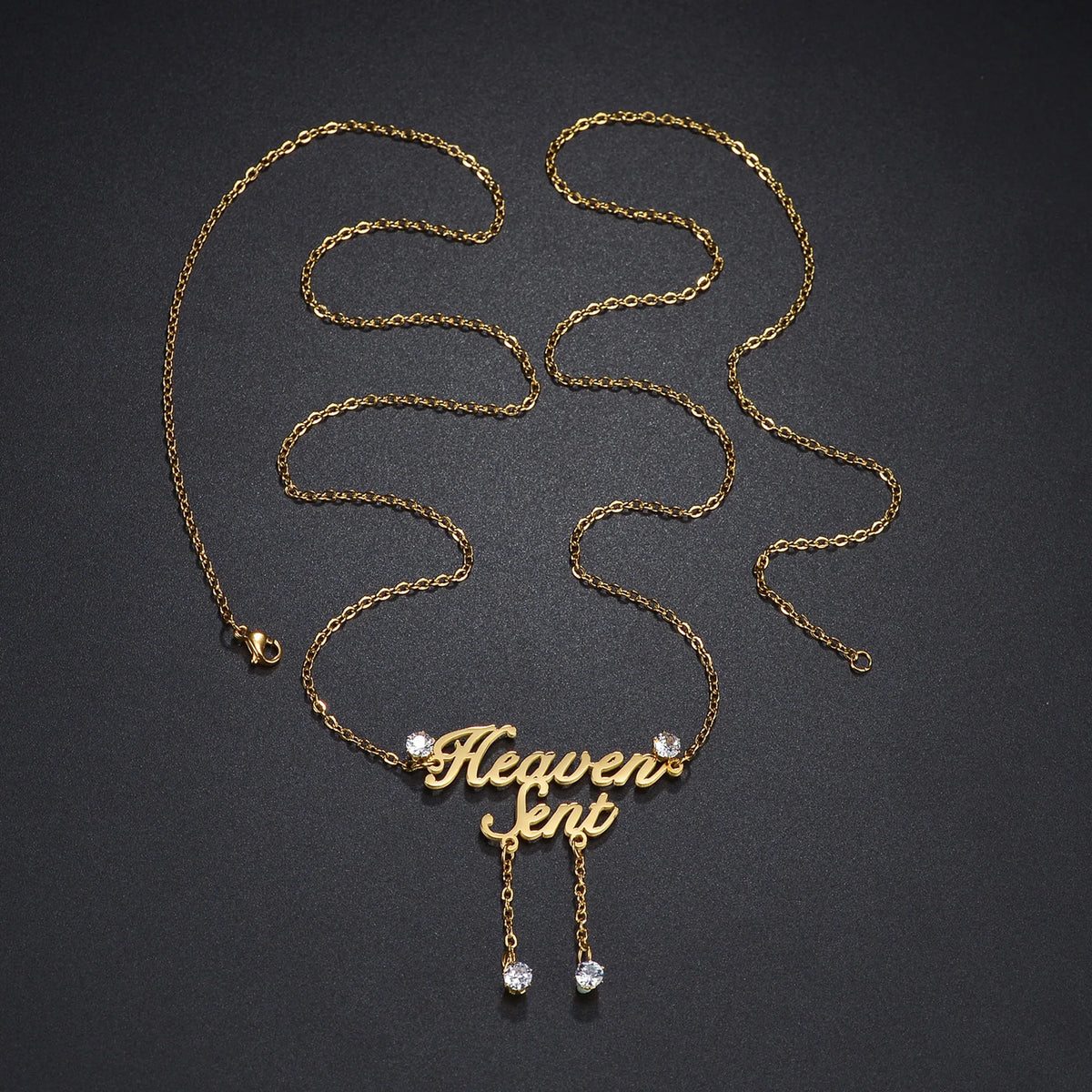 Personalized 2-Layer Waist Chain with Name and Zircon – view 10