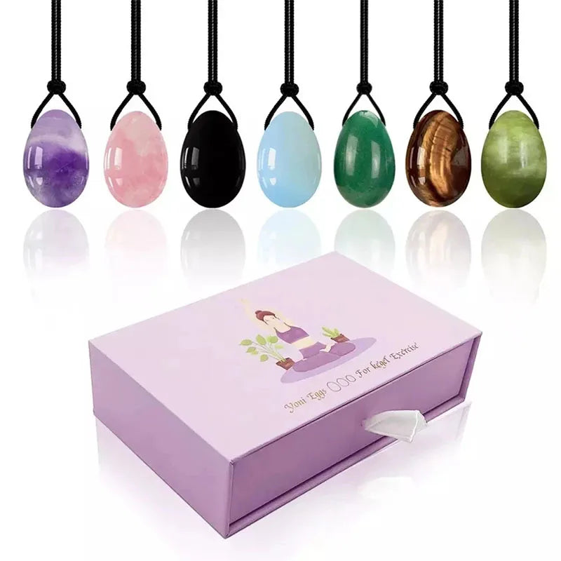 Rose Quartz Yoni Egg Set with Jade and Obsidian – view 5
