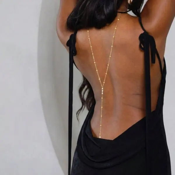 Rhinestone Back Chain Necklace – Backless Body Jewelry – view 32