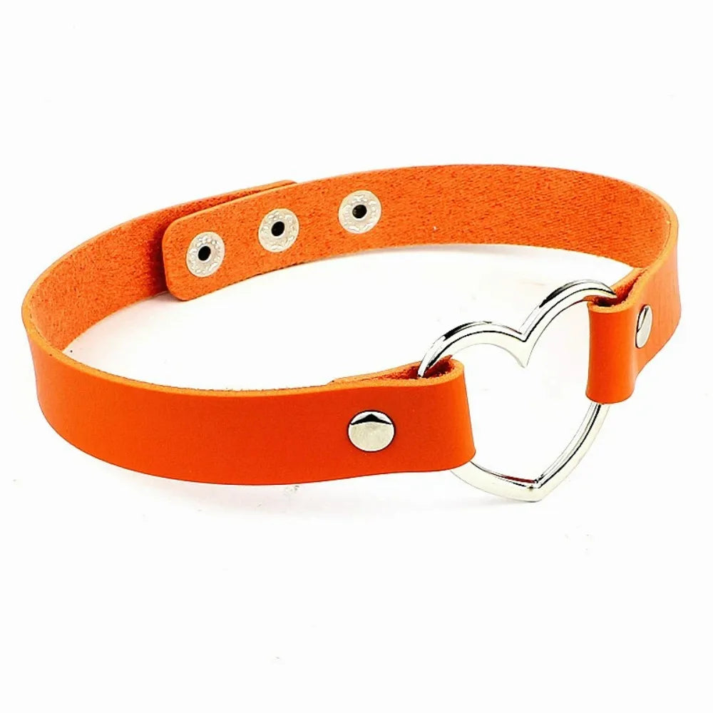 Heart Lock Choker with Key – Faux Leather, 8 Colours – view 33