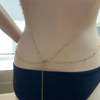 Multi-Layer Body Chain in Stainless Steel – Bead and Bar Links – view 7