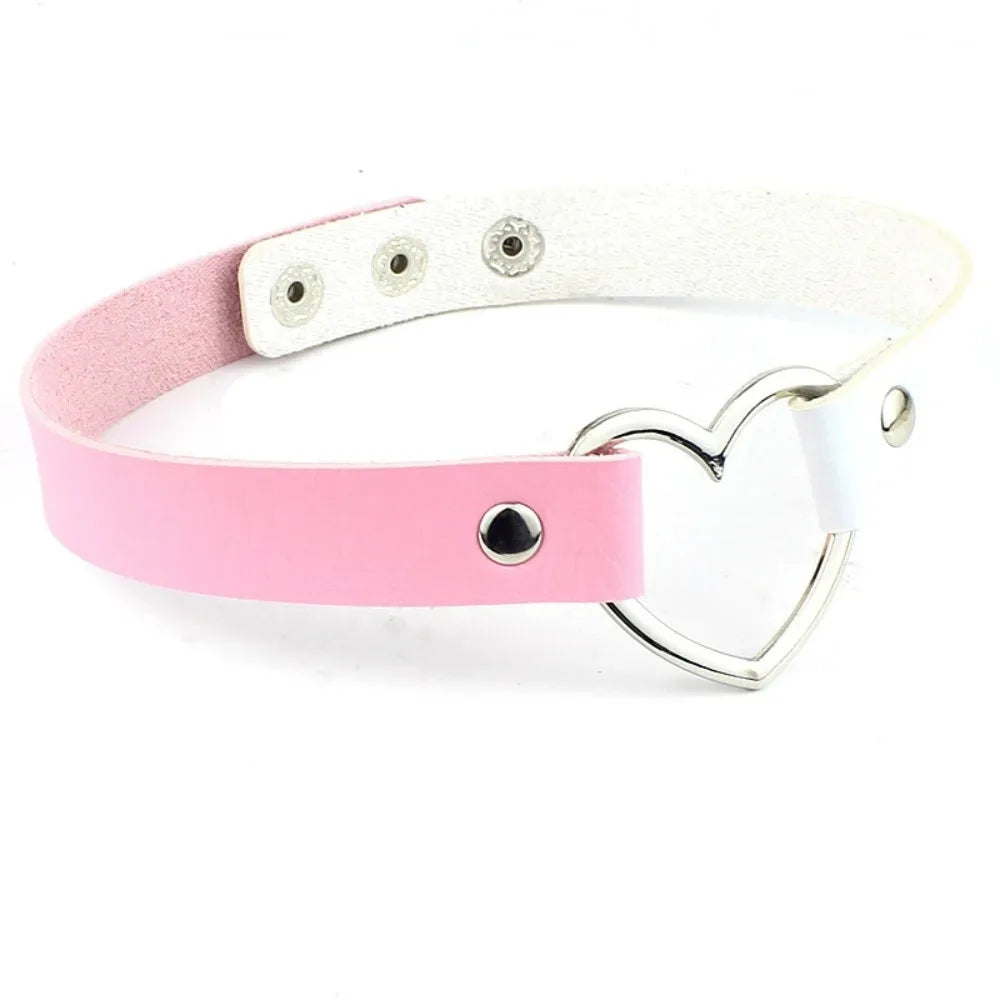 Heart Lock Choker with Key – Faux Leather, 8 Colours – view 17