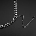 Heart Padlock Necklace – Stainless Steel Cuban Chain Choker – view 4