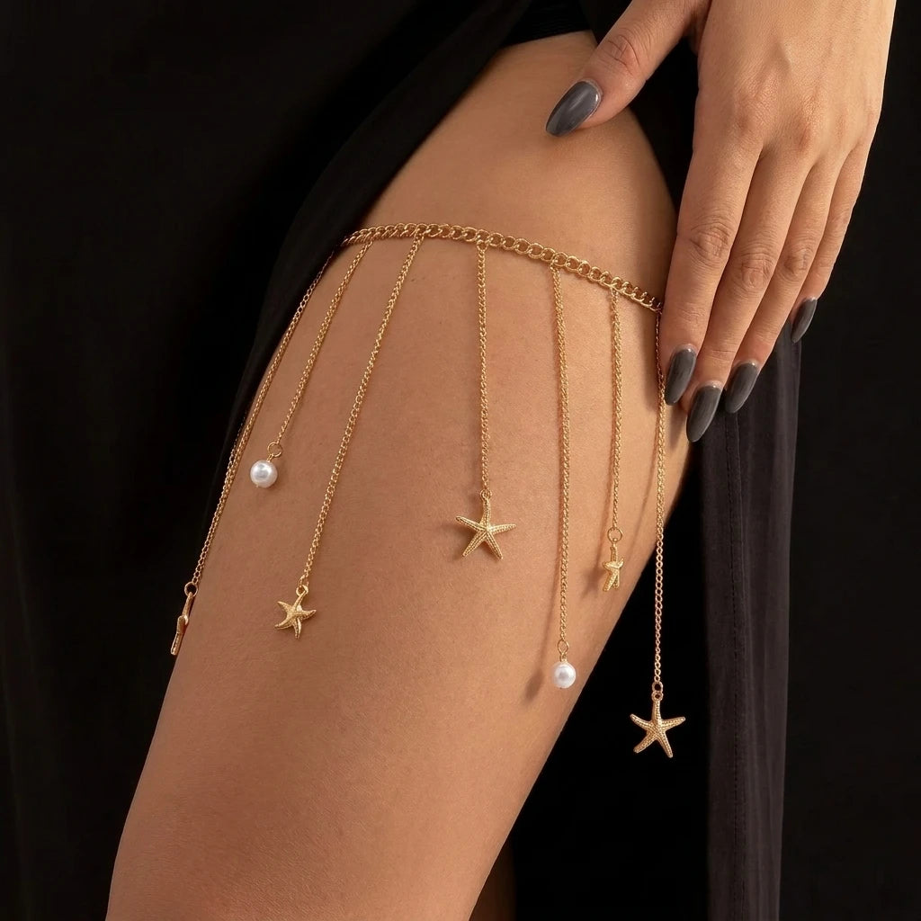 Rhinestone Thigh Chain with Crystal Tassels – view 7