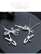 Pearl Bow Nipple Clamps with Small Bell – view 11