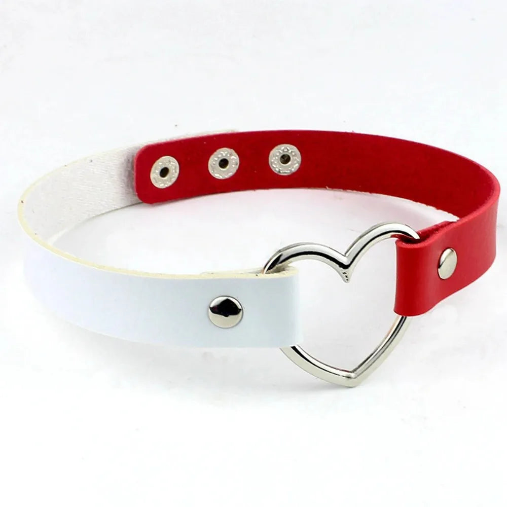 Heart Lock Choker with Key – Faux Leather, 8 Colours – view 15