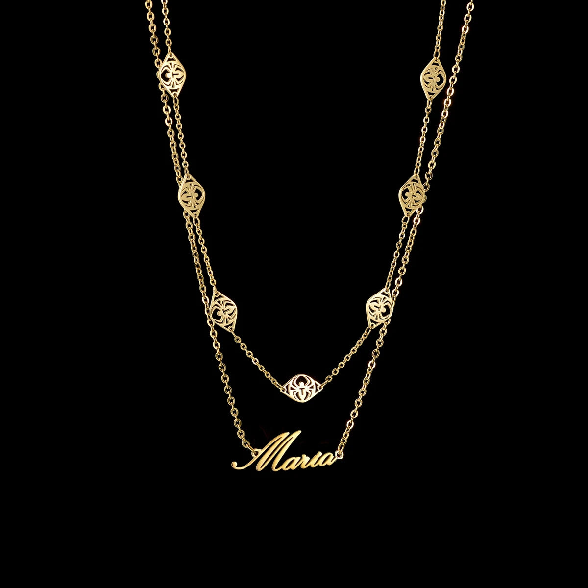 Personalized 2-Layer Waist Chain with Name and Zircon – view 24