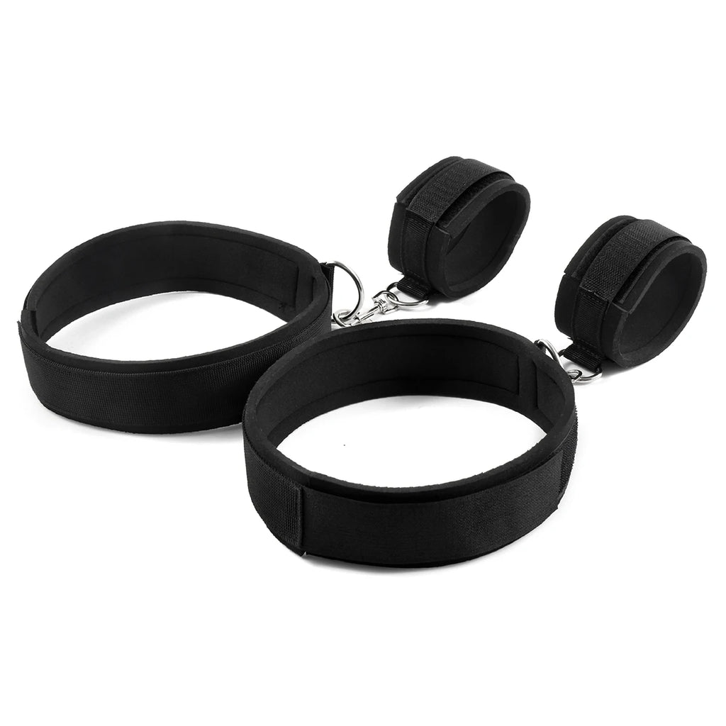 Wrist to Thigh Restraint Set – Soft Padded Bondage Cuffs – view 3