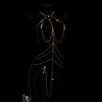 Rhinestone Body Chain Set with Collar and Nipple Clamps – view 13
