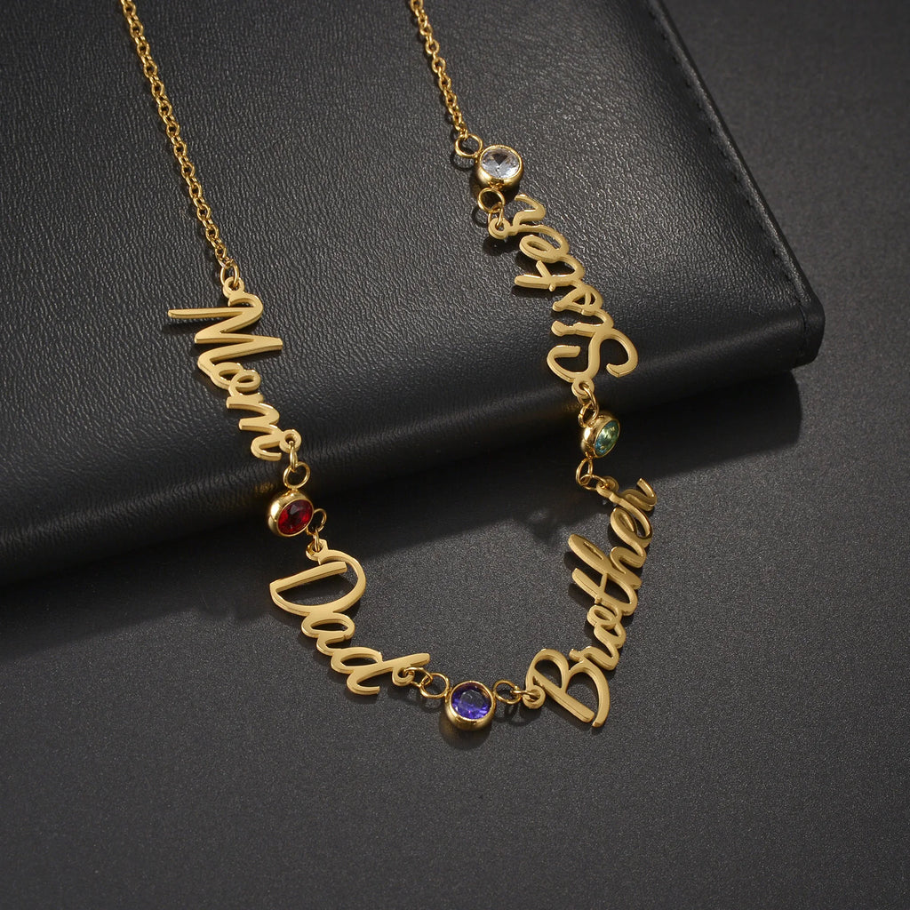 Personalized 2-Layer Waist Chain with Name and Zircon – view 4