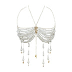 Pearl Halter Body Chain Top with Beaded Tassels – view 11