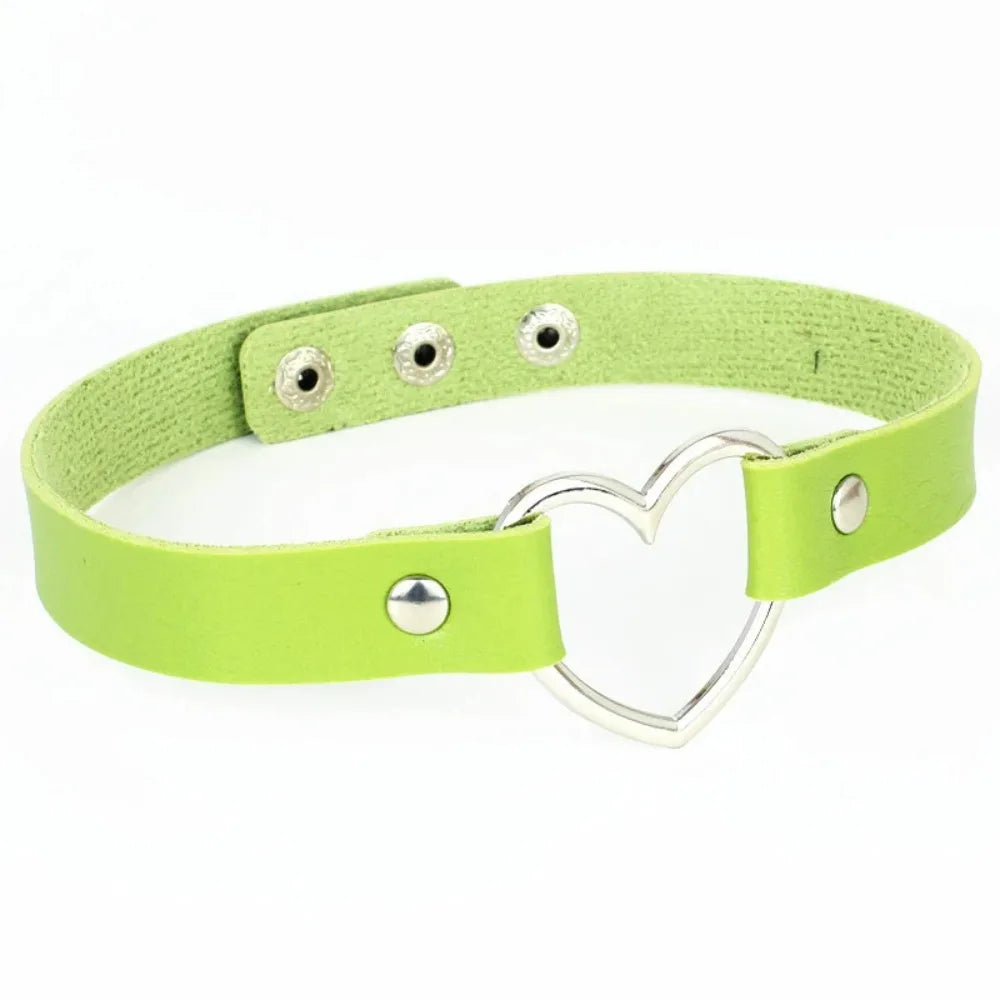 Heart Lock Choker with Key – Faux Leather, 8 Colours – view 32