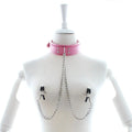 Choker with Nipple Clamps and Chain – Collar Set with Optional Whip – view 20