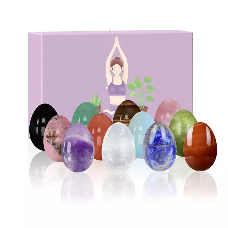 Rose Quartz Yoni Egg Set with Jade and Obsidian – view 9
