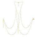 Multi-Layer Body Chain in Stainless Steel – Bead and Bar Links – view 1